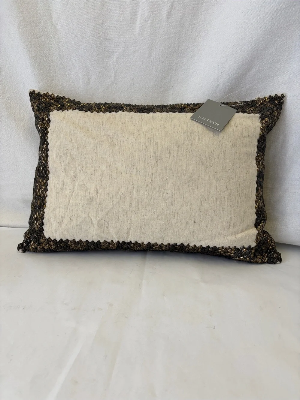 Restoration Hardware RH Diamond Multi Metal Sequin Border Pillow Cover